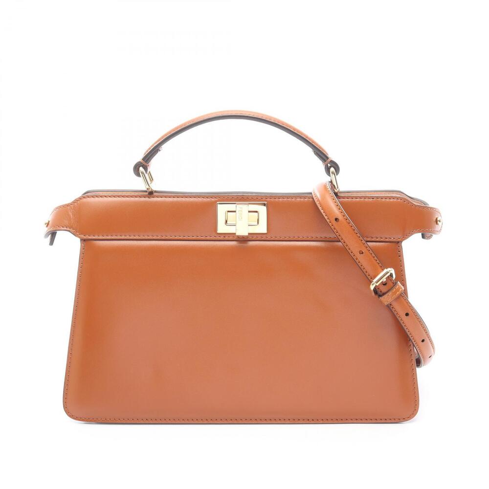 Fendi Peekaboo Isee East West Handbag Brown Leather